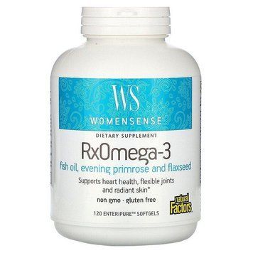 Natural Factors, WomenSense, RxOmega-3, Омега 3, 120 м&rsquo;яких таблеток NFS-04913 фото