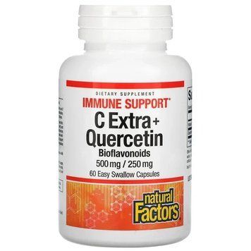 Natural Factors, C Extra з кверцетином, 60 капсул, які легко ковтати NFS-01398 фото