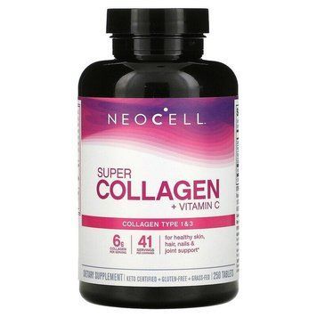 Neocell, Super Collagen + C, добавка з колагеном і вітаміном C, 250 таблеток NEL-12896 фото