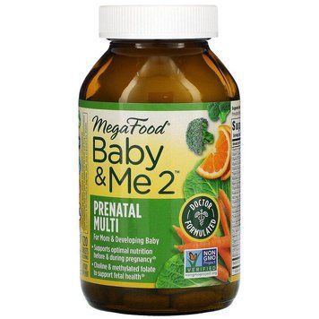 MegaFood, Baby & Me 2, вітаміни для вагітних, 120 таблеток MGF-10315 фото