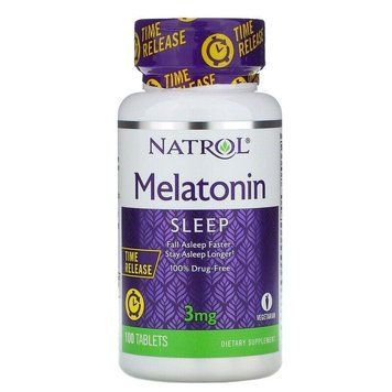 Natrol, мелатонін із повільним вивільненням, 3 мг, 100 таблеток NTL-00458 фото