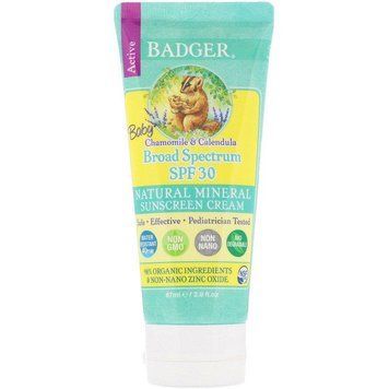 Badger Company, сонцезахисний крем для дітей, SPF 30, PA+++, ромашка і календула, 87 мл WSB-47500 фото