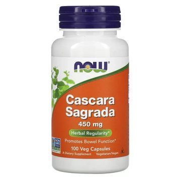 NOW Foods, Крушина (Cascara Sagrada), 450 мг, 100 вегетаріанських капсул NOW-04620 фото