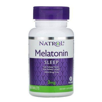 Natrol, Melatonin (Мелатонін), 3 мг, 60 таблеток NTL-00510 фото