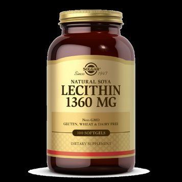 Solgar, лецитин соєвий, Natural Soya Lecithin, 1360 мг, 100 капсул SOL-01540 фото