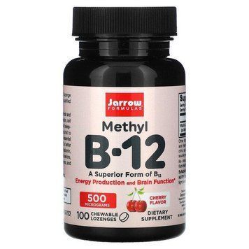 Jarrow Formulas, Метилкобаламін (вітамін B12), зі смаком вишні, 100 жувальних пастилок JRW-18015 фото