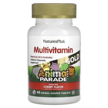 NaturesPlus, Source of Life,Animal Parade Gold, мультивітаміни з мікроелементами для дітей, вишня, 60 таблеток NAP-29931 фото