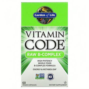 Garden of Life, Vitamin Code, Raw B-Complex, комплекс вітамінів групи B, 60 веганських капсул GOL-11380 фото