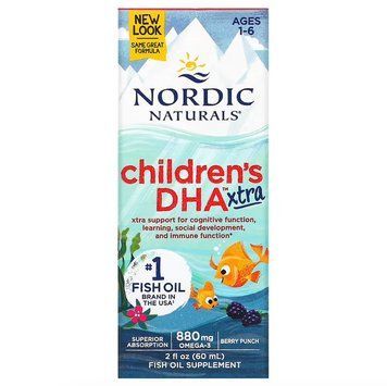 Nordic Naturals, Children's DHA Xtra, для дітей від 1 до 6 років, ягідний смак, 880 мг, 60 мл NOR-02725 фото