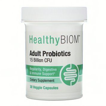 HealthyBiom, Пробіотики для дорослих, 15 млрд КУО, 30 рослинних капсул HBI-01581 фото