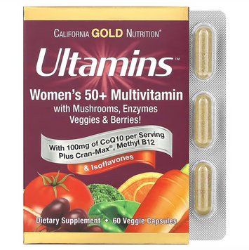 California Gold Nutrition, Ultamins, мультивітаміни для жінок старше 50 років, 60 капсул CGN-02190 фото