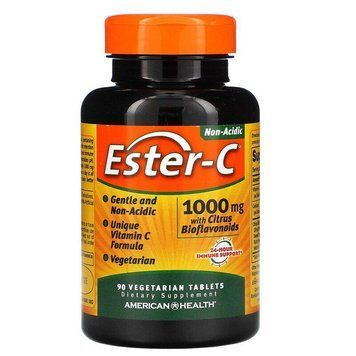 American Health, Ester-C з цитрусовими біофлавоноїдами, 1000 мг, 90 таблеток AMH-16981 фото