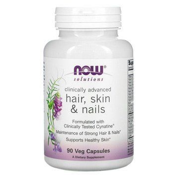 NOW Foods, Solutions, для здоров'я волосся, шкіри та нігтів, 90 вегетаріанських капсул NOW-03373 фото