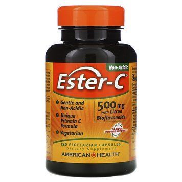 American Health, Ester-C із цитрусовими біофлавоноїдами, 500 мг, 120 вегетаріанських капсул AMH-16966 фото
