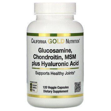 California Gold Nutrition, Глюкозамін, хондроїтин і МСМ з гіалуроновою кислотою, 120 капсул CGN-01071 фото