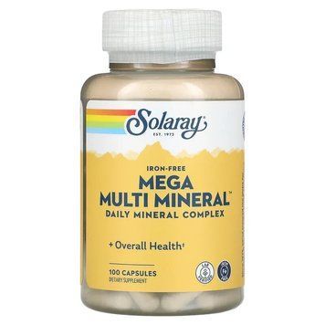 Соларай, Mega Multi Mineral, мультимінерали, без заліза в складі, 100 капсул SOR-04513 фото