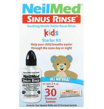 NeilMed, Kids, SinuRinse, заспокійливий засіб для полоскання носа з м'яким сольовим розчином, повністю нат NMD-01400 фото