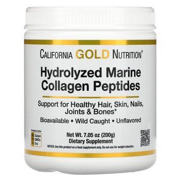 California Gold Nutrition, гідролізовані пептиди морського колагену, без добавок, 200 г CGN-01863 фото