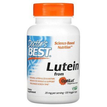 Doctor's Best, лютеїн з OptiLut, 20 мг, 120 вегетаріанських капсул DRB-00143 фото