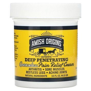 Amish Origins, глибоко проникний нежирний знеболювальний крем, 99,22 г (3,5 унції) AMI-00030 фото