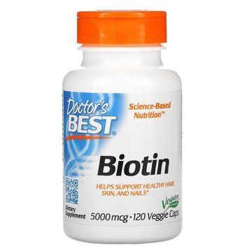 Doctor's s Best, біотин, 5000 мкг, 120 капсул вегетаріанських DRB-00301 фото