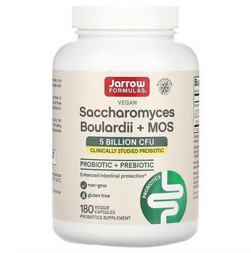 Jarrow Formulas, сахароміцети Буларді та МОС, 5 млрд, 180 вегетаріанських капсул з відстроченим вивільненням JRW-03029 фото