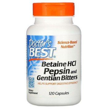 Doctor's Best, гірка настоянка з бетаїнгідрохлоридом, пепсином і тирличем 120 капсул DRB-00163 фото