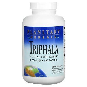 Planetary Herbals, трифала, засіб для підтримки здоров&rsquo;я шлунково-кишкового тракту, 1000 мг, 180 таблеток PTF-10066 фото