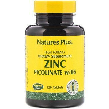 Nature's Plus, пиколинат цинку з вітаміном В6, 120 таблеток NAP-03625 фото