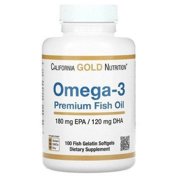 California Gold Nutrition, риб&rsquo;ячий жир преміальної якості з омега-3, 100 капсул із риб&rsquo;ячого желатину MLI-00952 фото