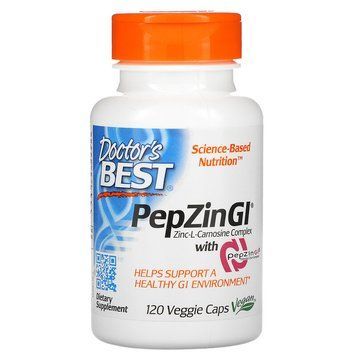 Doctor's Best, PepZin GI, комплекс цинк-L-карнозина, 120 рослинних капсул DRB-00136 фото