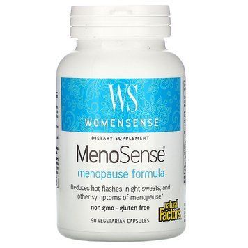 Natural Factors, WomenSense, MenoSense, формула для прийому під час менопаузи, 90 вегетаріанських капсул NFS-04950 фото