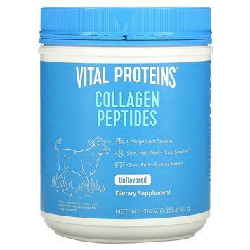 Vital Proteins, collagen peptides, пептиди колагену, без смакових добавок, 567 г (1,25 фунта) VTP-00508 фото