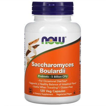 NOW Foods, сахароміцети буларді, 5 мільярдів КУО, 120 рослинних капсул NOW-02952 фото