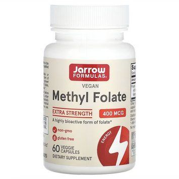 Jarrow Formulas, веганський метилфолат, посилена дія, 400 мкг, 60 веганських капсул JRW-30006 фото