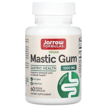 Jarrow Formulas, мастикова смола, 1000 мг, 60 веганських капсул (500 мг у капсулі) JRW-23007 фото