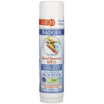 Badger Company, Натуральний мінеральний сонцезахисний крем для обличчя SPF 35, без запаху, 18,4 г WSB-47207 фото