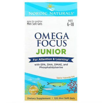 Nordic Naturals, Omega Focus Junior, для дітей 6-18 років, 120 м'яких мінітаблеток NOR-02785 фото