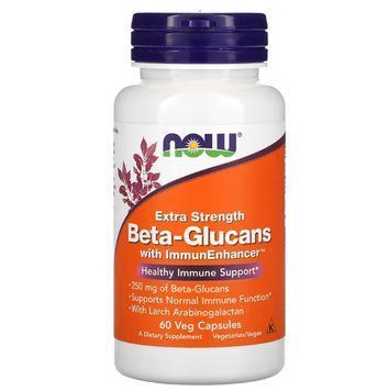 NOW Foods, бета-глюкани, з ImmunEnhancer, посиленої дії, 250 мг, 60 капсул NOW-03033 фото