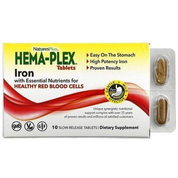Комплекс Для Підтримки Оптимального Здоров'я Крові, nature's Plus, Hema-Plex, 10 Таблеток Вегетаріанських NAP-99662 фото
