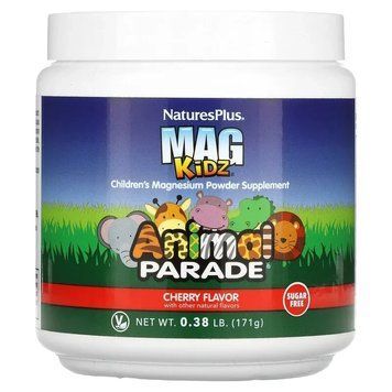 Nature's Plus, "Парад звірів" Mag Kidz, магній для дітей, вишневий смак, 171 г NAP-29943 фото