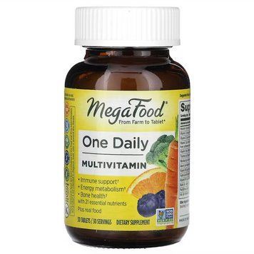 MegaFood, мультивітаміни для 1 щоденного прийому, 30 таблеток MGF-10150 фото
