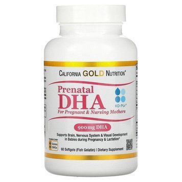 California Gold Nutrition, пренатальна ДГК для вагітних і годуючих жінок, 900 мг, 60 капсул CGN-01336 фото