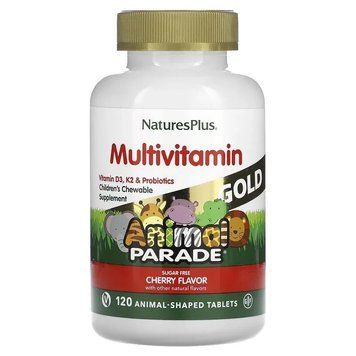 NaturesPlus, Source of Life, Animal Parade Gold, добавка для дітей з мультивітамінами і мікроелементами, з натуральним смаком вишн NAP-29932 фото