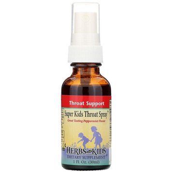 Herbs for Kids, Дитячий сприй для горла Super Kids Throat Spray зі смаком перейної м'яти, 30 мл HFK-10711 фото
