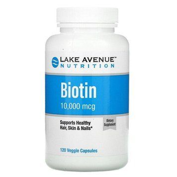 Lake Avenue Nutrition, біотин, Biotin, 10 000 мкг, 120 рослинних капсул LKN-01714 фото