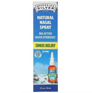 Sovereign Silver, Bio-Active Silver Hydrosol, натуральний назальний спрей зі сріблом, для покращення стану носових пазух, 10 част. SSV-23234 фото