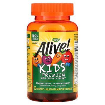 Nature's Way, Alive! Kids, мультивітаміни для дітей, зі смаком вишні, винограду та апельсина, 90 мармеладок NWY-15789 фото