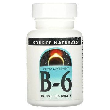 Source Naturals, Вітамін B6, 100 мг, 100 таблеток SNS-00413 фото