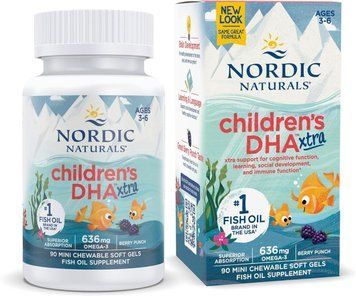 Nordic Naturals, Children's DHA Xtra, для дітей від 3 до 6 років, ягідний смак, 636 мг, 90 міні-капсул NOR-02721 фото